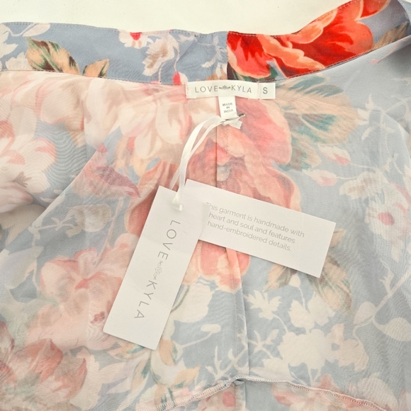 🏷️Anthropologie Love Kyla IZZIE Floral Kimono S-2X - Picture 11 of 12